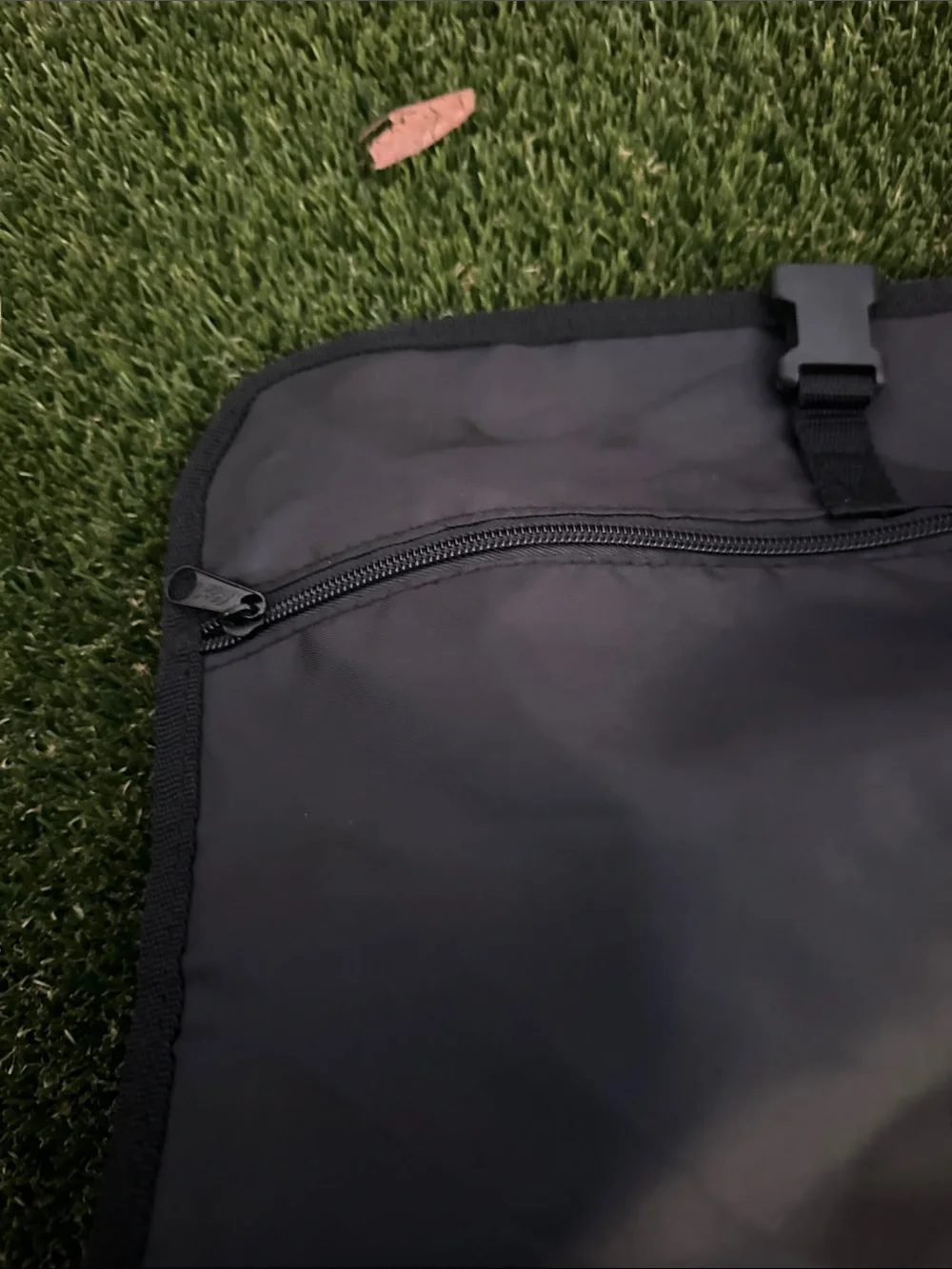 Macy's Black Nylon Messenger Bag with Red Star Logo